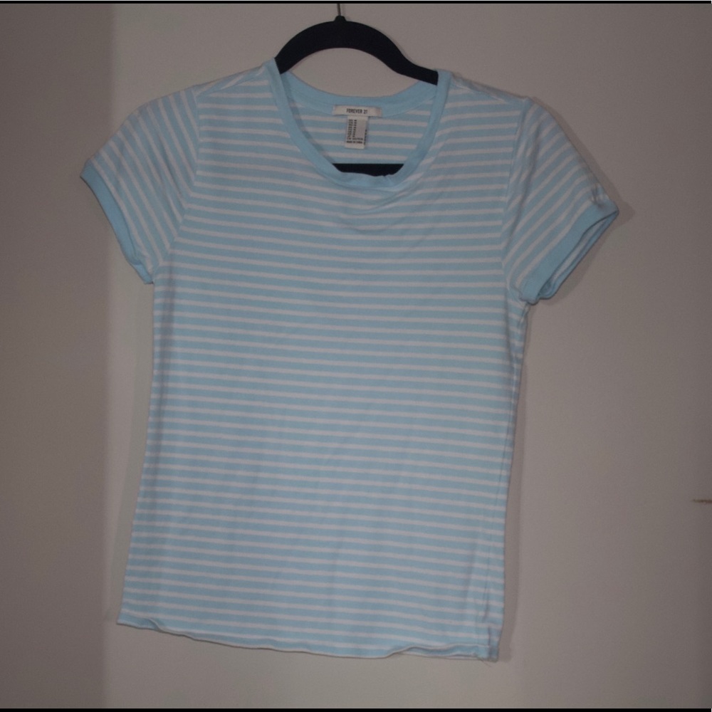 Striped baby blue t-shirt